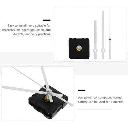 Clock Movement Quartz Clock Mechanism Kit, Silent Quartz with Long Spade Hands Wall Movement Non-Ticking Repair Parts Replacement Kit Motor for Custom Repair