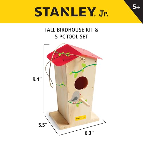 STANLEY Jr. Wooden Kit - Creative Arts and Crafts Set for Kids and Adults (Wooden Birdhouse (New))