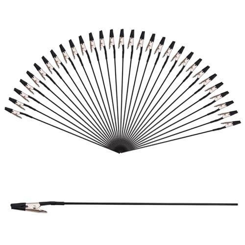 Antrader Model Painting Alligator Clip Stick with Rubber Tips,30Pcs - color: All Black