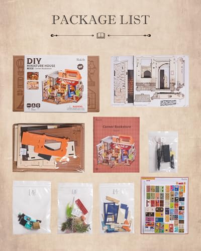 Rolife Bookstore DIY Miniature Dollhouse Kit Creative Gift for Adults - style: Corner Bookshop