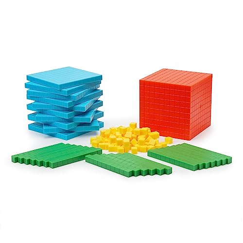 Simply magic 131 PCS Base Ten Blocks for Math - Math Counters - Math Cubes