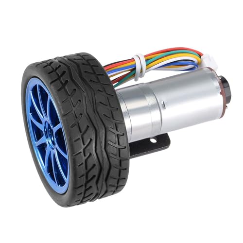 DIY Encoder Gear Motor with Mounting Bracket 65mm Wheel Kit, JGA25-371 Metal Gears DC12V for Smart Car Robot Printer Machinery Equipment (Speed 30) - size: Speed 30