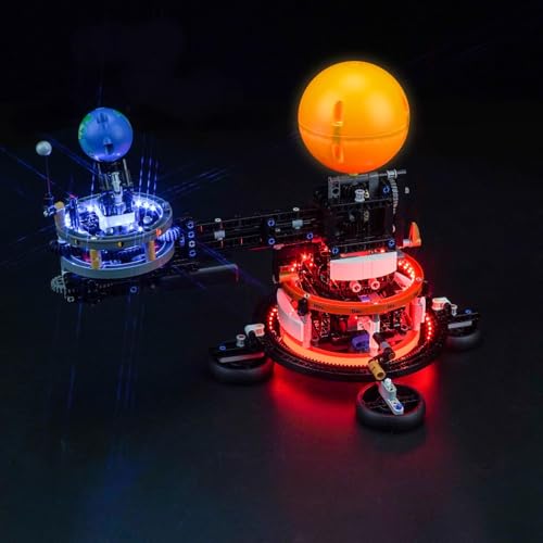 LocoLee Light Compatible with Lego Technic Planet Earth and Moon in Orbit - No Models Only Light, Creative Lighting Set Accessories Compatible with Lego Planet Earth Moon in Orbit 42179 Technic Set
