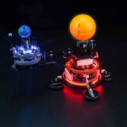 LocoLee Light Compatible with Lego Technic Planet Earth and Moon in Orbit - No Models Only Light, Creative Lighting Set Accessories Compatible with Lego Planet Earth Moon in Orbit 42179 Technic Set