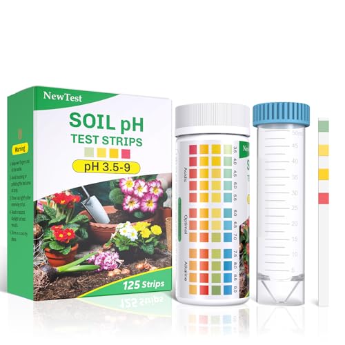 Soil pH Test Kit: 125 Soil pH Test Strips with Measuring Cylinders