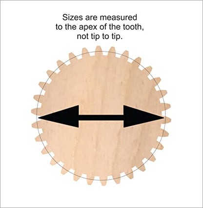 Set of 10 Wooden Interchangeable Wood Gears. Works for DIY Craft Project, Wall decor, or Functional Mechanisms 1/4" Thick Wood. - size: 2 Inch Gears