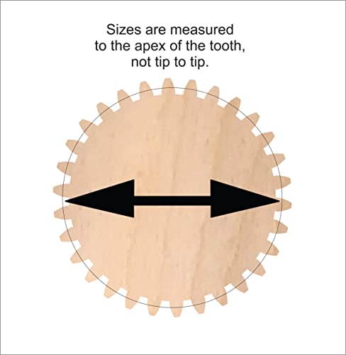 Set of 10 Wooden Interchangeable Wood Gears. Works for DIY Craft Project, Wall decor, or Functional Mechanisms 1/4" Thick Wood. - size: 3 Inch Gears