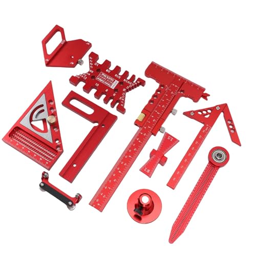 Woodworking Measurement Tool Kit with Storage Box, Project Layout Tools Set, Woodworking Measuring Marking Ruler Accurate Fast for Wooden Board Splicing Auxiliary