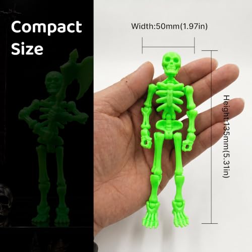Fully Articulated Human Skeleton Action Figure, Green - color: Fluo Green
