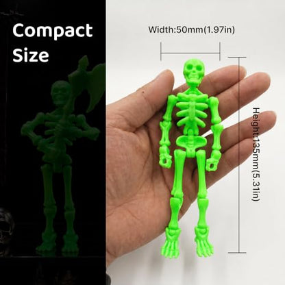 Fully Articulated Human Skeleton Action Figure, Green - color: Fluo Green