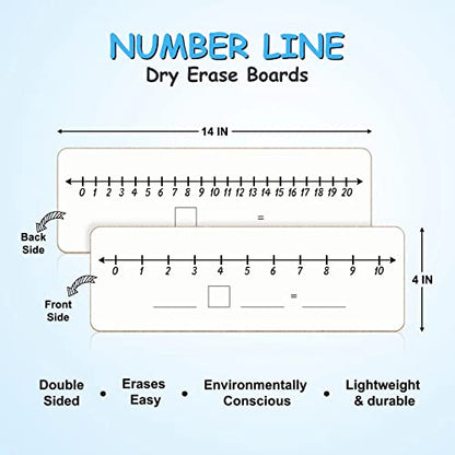 Dry Erase Number Line Whiteboard 4”x12”Double Sided White Board Featuring 0-10 Number Line On One Side 0-20 On The，Dry Erase Board for Kids Number Lines for Students Math Manipulatives - style: Number Line