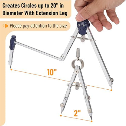 Mr. Pen- Professional Geometry Set, 7 pcs - style: 7 pcs Geometry Tool Set
