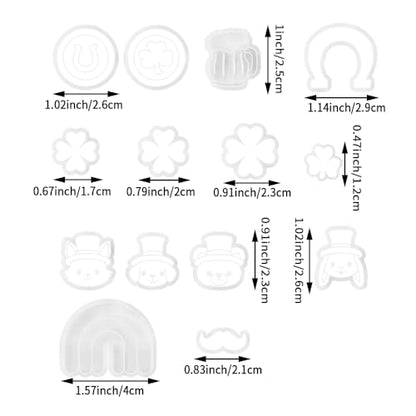 St. Patrick's Day Polymer Clay Cutters Set - 10pcs Sharp & Durable Leprechaun, Horseshoe & Beer Mug Shapes for DIY Earring Jewelry Making, Soft Clay Crafts & Holiday Supplies - color: 2K color