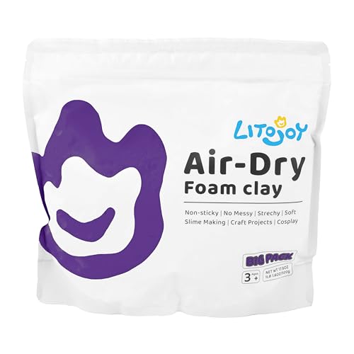 Purple Air Dry Foam Clay 1.1lbs/500g, Soft & Easy to Mold - color: Purple