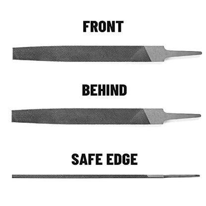 6-inch Flat Medium Cut File, Double Cut Teeth, High Carbon Steel, Single Hand File Without Handle, Suitable for Shaping Metal, Wood, etc. - color: Flat File, size: 6 Inch