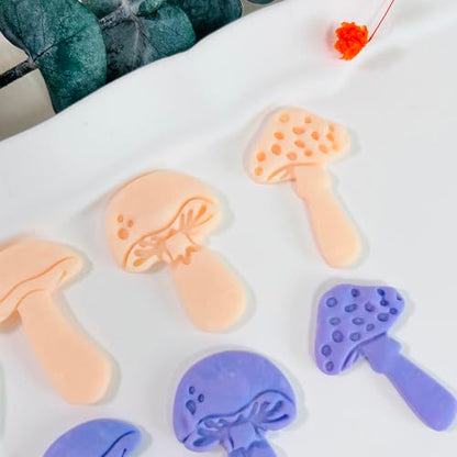 Xaekicr 3pcs Mushroom Clay Cutters – Polymer Clay Cutters for Earrings, Textured Clay Molds, Clay Tools for Polymer Clay Jewelry Making - color: 2N color