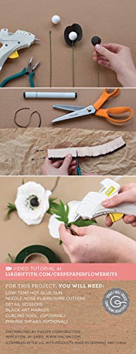 Lia Griffith LG40002 Crepe Paper Kit, Anemone Flowers, Sizes, Colors may vary, 29 Count - style: Anemone Flowers,