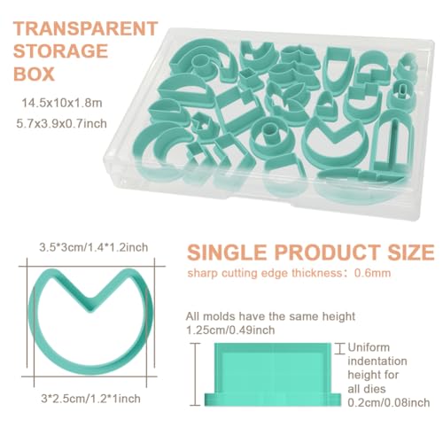 25Pcs Geometric Polymer Clay Cutters Set Circle Abstract Clay Earrings Cutters for Adults Polymer Jewelry Cutter with Earrings Accessories DIY Craft Supplies