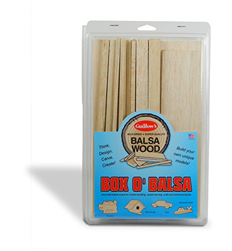 Guillow's Box O' Balsa 1 lb Model Wood Kit - Assorted Sheets & Blocks