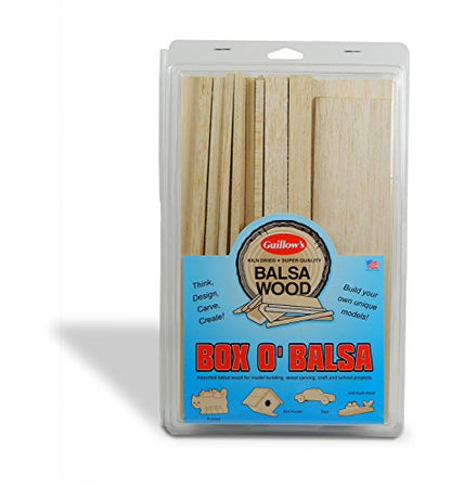 Guillow's Box O' Balsa 1 lb Model Wood Kit - Assorted Sheets & Blocks