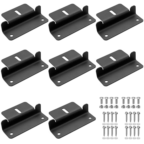 Anbte 8PCS Solar Panel Mounting Z Brackets, Aluminum Solar Panel Mounting Bracket 304 Stainless Steel Screws, Stable, Rust - Resistant, Easy Install for Roof, RV, Boat, Yacht, Black - color: black（8PCS）