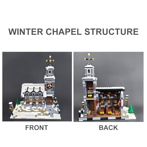 Winter Chapel - Blocks Set,1074 PCS Snow Village Church for Adults