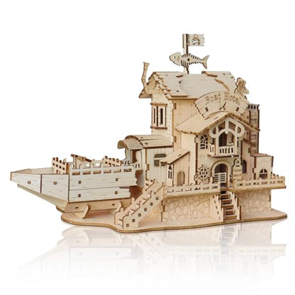 3D Wooden Puzzles for Adults, DIY Pirate Ship Model Building Kit