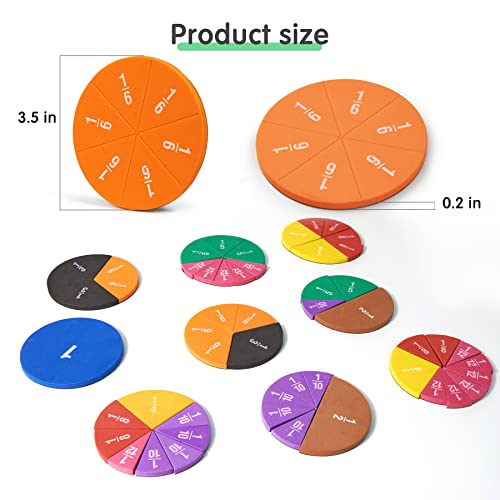 Magnetic Fraction Tiles Circles 51 pcs Fraction Bars Set - style: 51 PCS