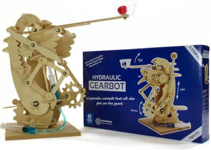 PATHFINDERS STEM Kits- Hydraulic Gearbot – Wooden STEM Building Catapult | Build-It-Yourself Hydraulic Robot with Gears & Launcher | Educational Engineering Toy & Gift Teens and Adults