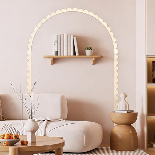 OLYCRAFT 10Pcs Unfinished Arch Decorative Wood Trim Scalloped Wood Trim Pre-Cut Wood Molding Scalloped Edge Decorative Wood Molding Trim for Home Wall Cabinet Shelf Window Door -36x60 Inch - style: Scalloped