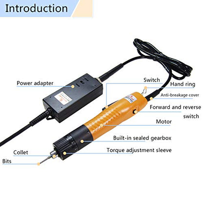 MXBAOHENG Electric Screwdriver Sets Torque Adjustable Drill Tool Applicable Batch Head 4mm 110-220V (100) - size: 100
