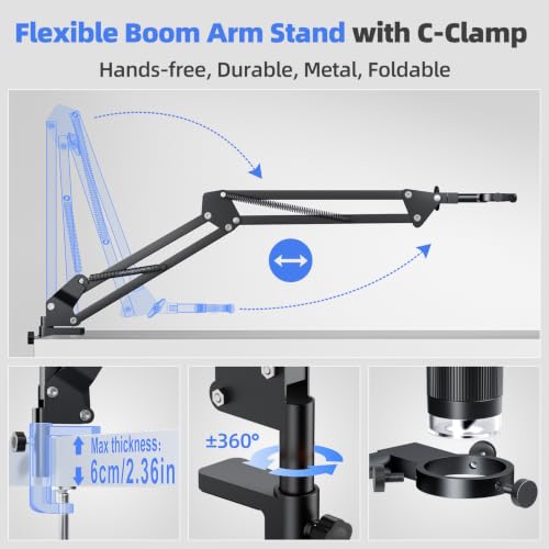 JL109A 10.1" Digital Microscope Full View Coin with Screen, Flex Arm Stand - size: JL109A-Flex Arm Stand