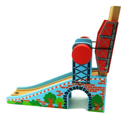 Z MAYABBO Wooden Train Tracks Accessories Wood Train Lifting Bridge for Railroad Tracks fits for All Railway Tracks