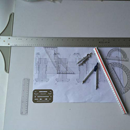 Professional Precision Metal Compass Drawing Kit, Up to 18 Inch Diameter Geometry Drafting Tool Set for Students, Engineers and Architects