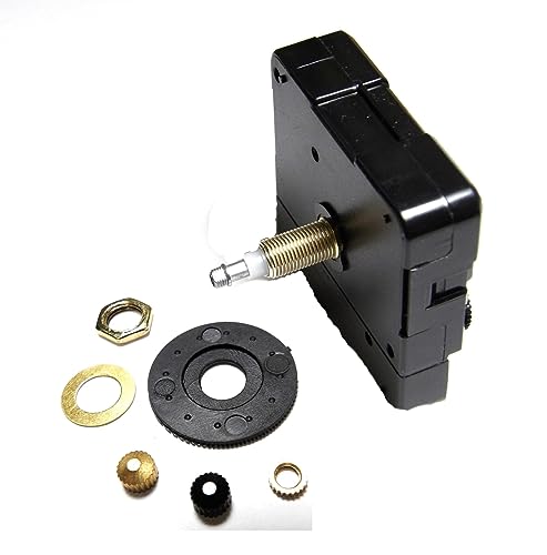 Clock Parts High Torque Clock Movement (Silent Sweep) Extended Shaft with 9/16" Threaded Shaft and 14 in. Long Balanced Black Fancy Sword Hands (No7), Clock Movements, Large Wall Clock, Non Ticking,
