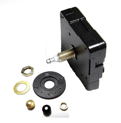 Clock Parts High Torque Clock Movement (Silent Sweep) Extended Shaft with 9/16" Threaded Shaft and 14 in. Long Balanced Black Fancy Sword Hands (No7), Clock Movements, Large Wall Clock, Non Ticking,