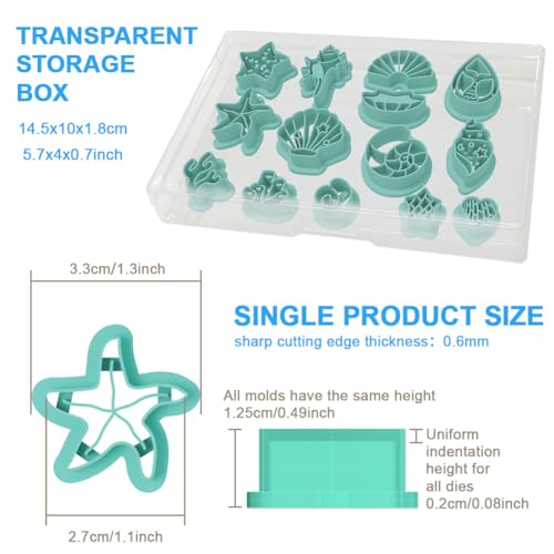 14Pcs Sea Shell Polymer Clay Earrings Cutters - style: Shell