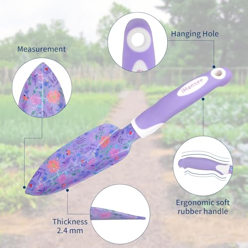 Purple Garden Tools Set 10 Pieces, Gardening Gifts for Women - color: purple