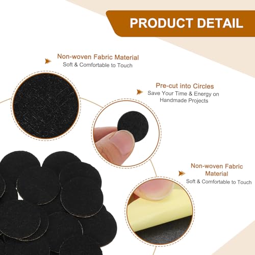uxcell 80Pcs Round Felt Circles, 20mm (3/4") Black Non-Woven Felt Fabric Sticker Self-Adhesive Felt Pads Pre Cut Felt Pads for Sewing Costume Handcraft Cut Crafts DIY Projects - color: Black, size: 20mm