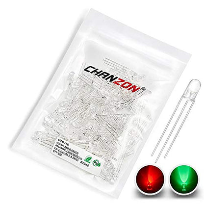 CHANZON 100 pcs 5mm Red & Green LED Diode Lights Common Anode - color: A) Red & Green (Ca) (100pcs)