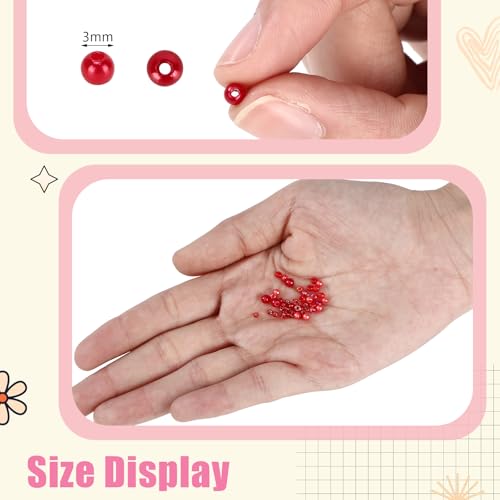 Norme 2 Sets Glass Seed Beads and Loose Sequins Kit Loose Beads for Jewelry Making DIY Crafts Felt Kits Embroidery Bracelets and Necklaces 20 Colors(Pink, Red) - color: Pink, Red