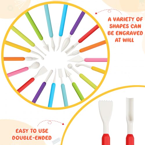 18PCS Clay Sculpting Tools, Double Head Air Dry Clay Carving Tools Kits for Beginners and Adults, Sculpting Tools for Clay Sculpey, Modeling Clay Ideal, Air Dry Clay and Shaping