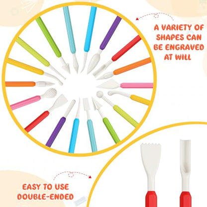36PCS Clay Sculpting Tools, Double Head Air Dry Clay Carving Tools Kits for Kids and Adults, Sculpting Tools for Clay Sculpey, Modeling Clay Ideal, Air Dry Clay and Shaping