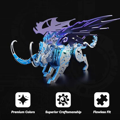 FILASLFT 3D Metal Puzzles for Adults,Mechanical Model Kit Qiong Qi Blue - color: C5-qiong Qi-blue