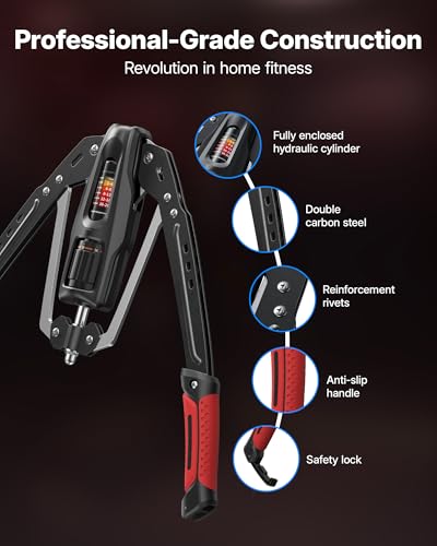 Merach Twister Arm Trainer, 22-440lb Hydraulic Power Forearm Strengthener - color: Red