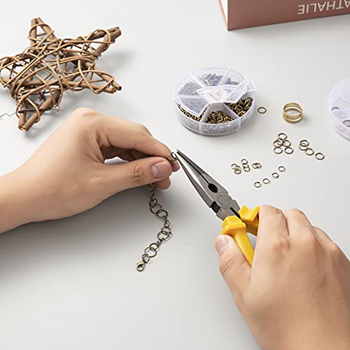 Handyman Crafts Jump Rings Kit With1000PCS Open Jump Rings 40PCS 12mm Lobster Clasps and Jump Rings Opener for Jewelry Making Keychains and Necklace Repair (Gold) - color: Gold