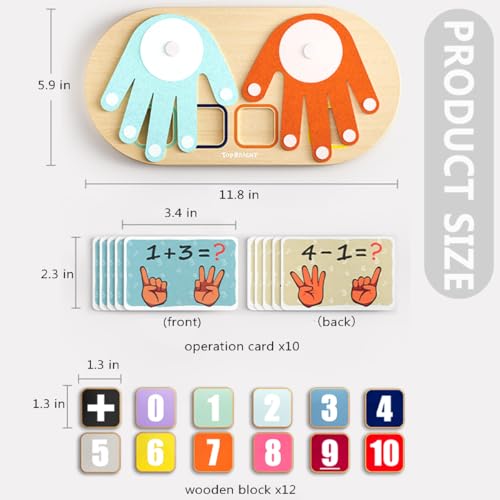 TOP BRIGHT Montessori Toy for 3 4 5 Years, Number Counting Blocks Math Toy