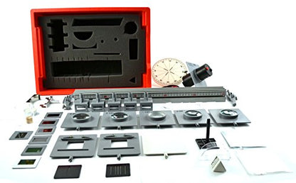 Eisco - Complete Optical Bench and Attachment Set with 40 Pieces and 20 Lab Activities for Optics Experiments