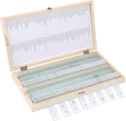 160-Pcs Microscope Slides with Specimens,Plant, Animal, Algae,etc,Educational Microscope Slides and Covers for Young Scientists,Perfect for Biology Class and Experiments - style: 160pcs