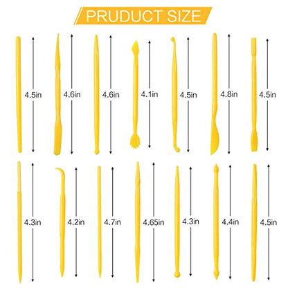 Clay Tools, 14-Piece DIY Plastic Polymer Carving Set Clay Kit Pottery Modeling for Carving, Styling, Embossing, Suitable Beginner